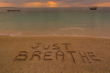 Just breathe words clipart