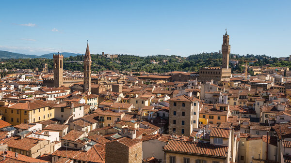 aerial view of historic  town Florence