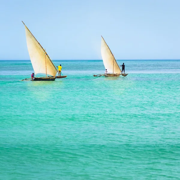 Ngalawa deniz araçları tipik Zanzibar — Stok fotoğraf