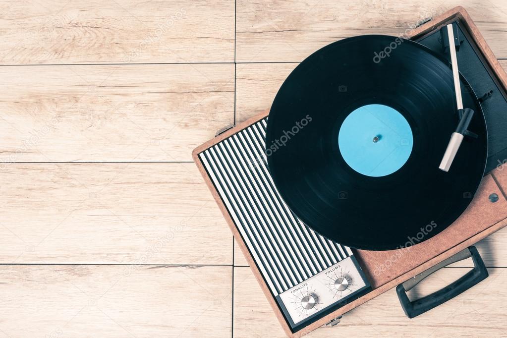 Player record and vinyl vintage