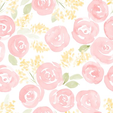 suluboya gül el çekilmiş