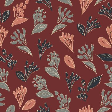 çiçekler seamless modeli siluetleri