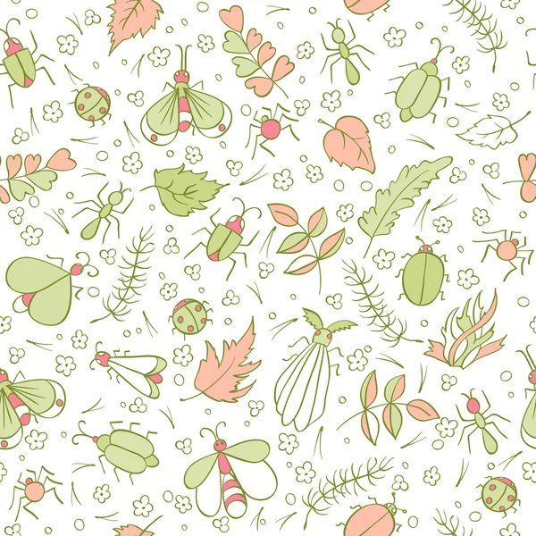 Insects seamless pattern — Stock Vector