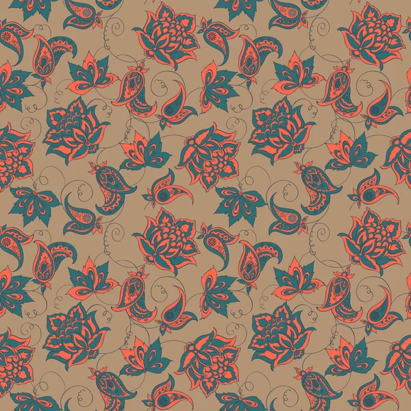 Padrão paisley floral — Vetor de Stock