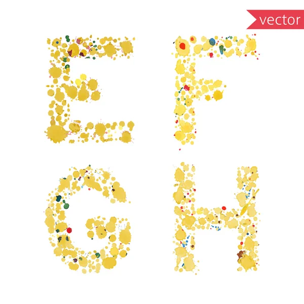 Letras decorativas E, F, G, H — Vector de stock