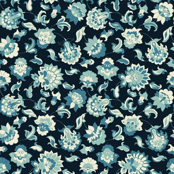 Motif sans couture avec des fleurs ethniques — Image vectorielle