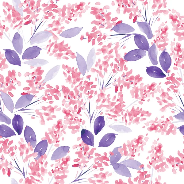 Watercolor flowers seamless pattern — Stock Vector