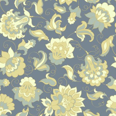 etnik çiçekler ile Seamless Modeli