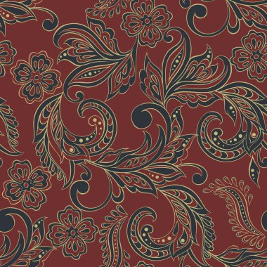 etnik çiçek seamless modeli