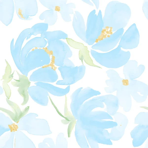 Watercolor flowers seamless pattern — Stock Vector