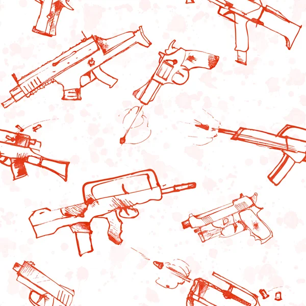 Patroon van de hand getrokken wapens — Stockvector