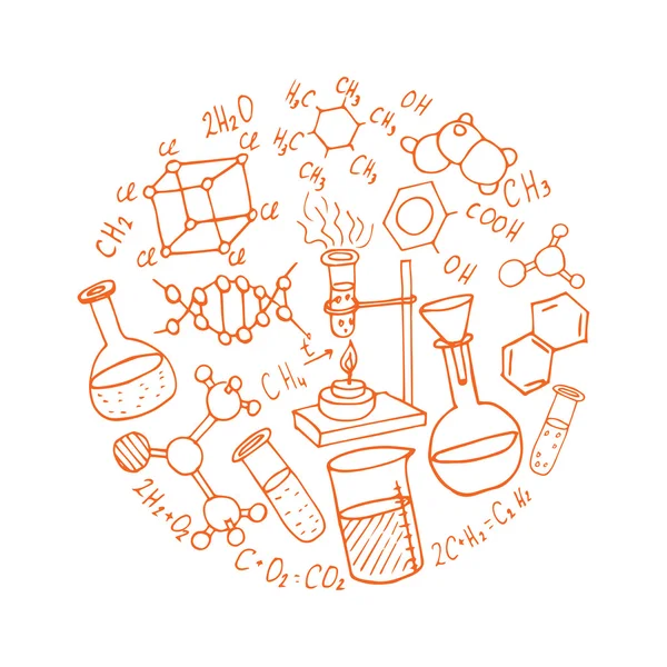 Chemie ručně kreslenou čmáranice — Stockový vektor