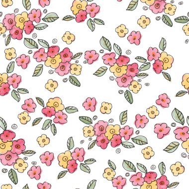 Suluboya çiçek deseni