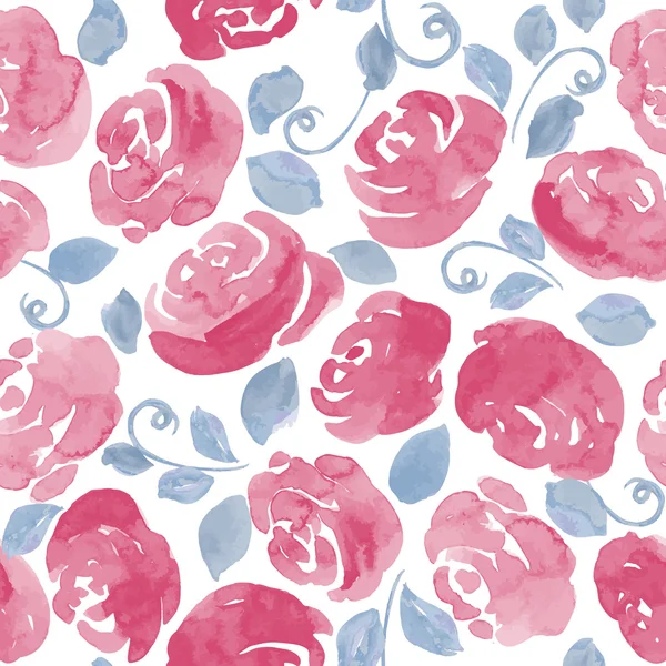 Modèle de roses aquarelle — Image vectorielle