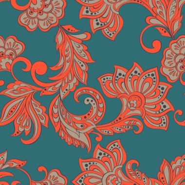 Etnik çiçek deseni