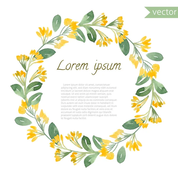 Listy a květy věnec — Stockový vektor