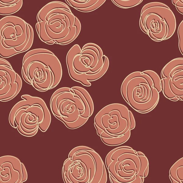 Floral seamless pattern with roses. Vector illustration for your design — Stock Vector