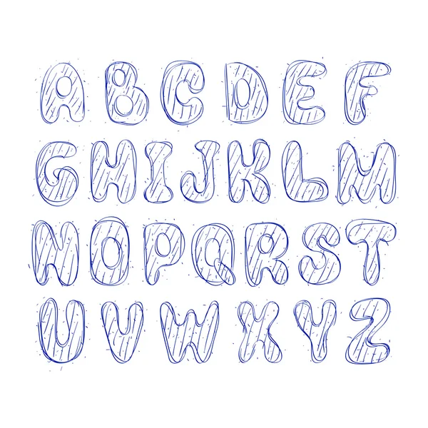 Hand getrokken doodle komische lettertype — Stockvector