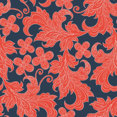 folklorik çiçekler ile Seamless Modeli