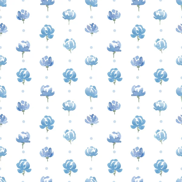 Handgezeichnete Aquarellblumen mit nahtlosem Muster. Vektorillustration — Stockvektor