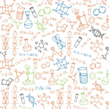 arka plan kimya elle çizilmiş doodles. 