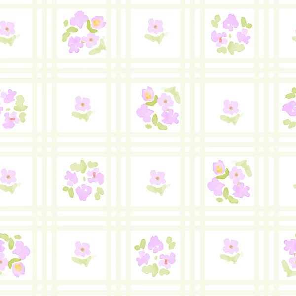 Patrón floral inglés con rayas cruzadas . — Archivo Imágenes Vectoriales