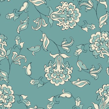 Etnik çiçek seamless modeli