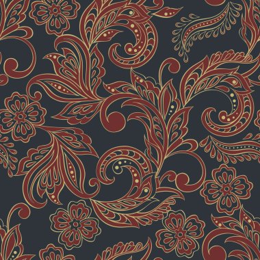 Hint mehndi tarzı çiçek desenli