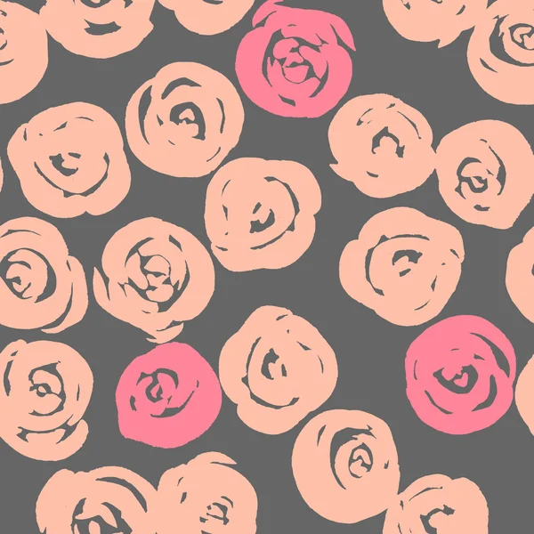 Bloemmotief met roze rozen — Stockvector