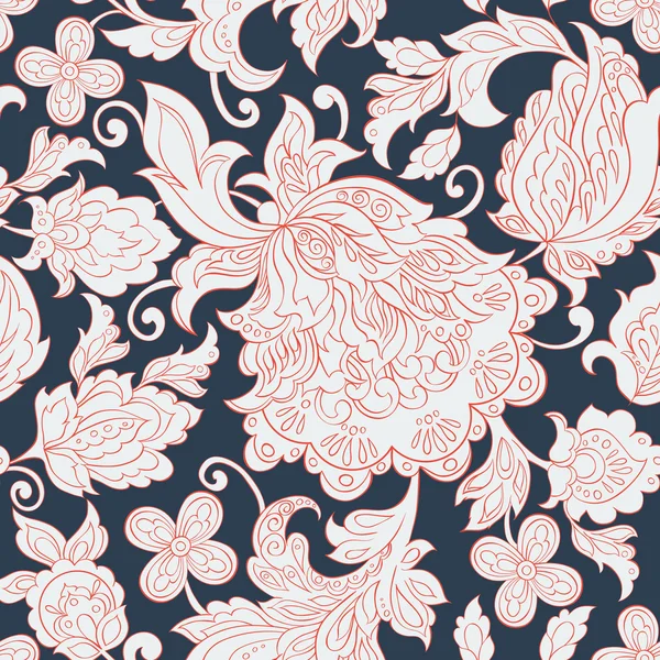 Fleurs folkloriques motif sans couture — Image vectorielle