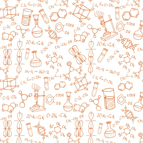 Chemistry doodles background — Stock Vector