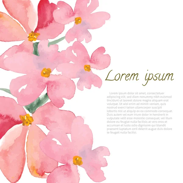 Cartão de saudação floral aquarela —  Vetores de Stock
