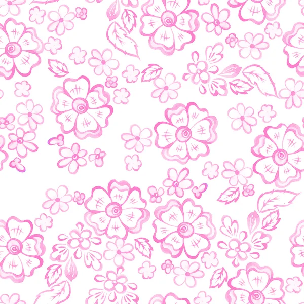 与美丽的水彩花卉图案 — 图库矢量图片