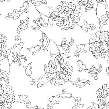 Etnik çiçek seamless modeli.