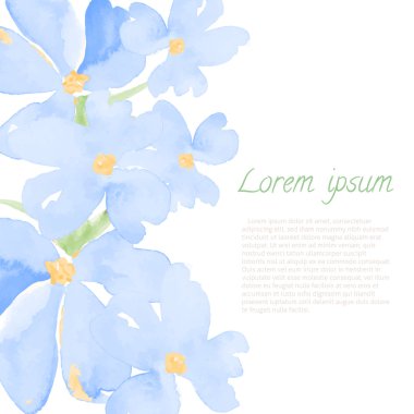 suluboya çiçek süsleme tebrik kartı