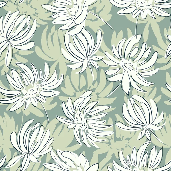 手描きの花のシームレスなパターン — ストックベクタ