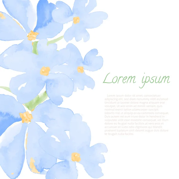 Suluboya çiçek süsleme tebrik kartı — Stok Vektör