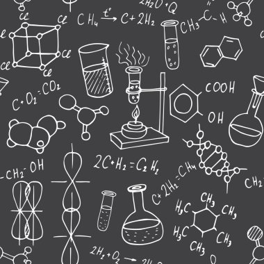 Kimya elle çizilmiş desen doodles