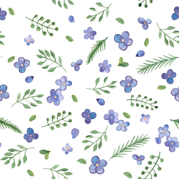 Blå akvarell blommor — Stock vektor