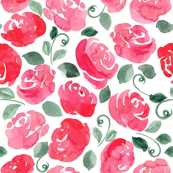 手绘水彩玫瑰卡 — 图库矢量图片