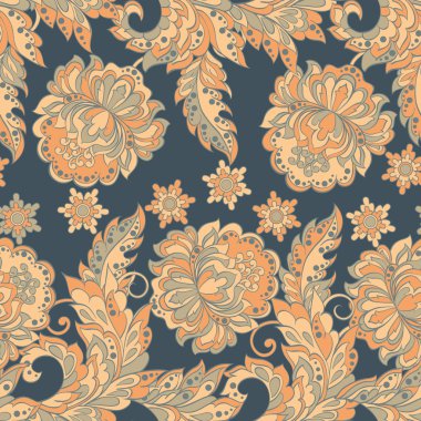 etnik çiçek seamless modeli