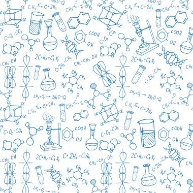 Kimya elle çizilmiş doodles