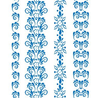 elle çizilmiş çiçek kenarlık kümesi