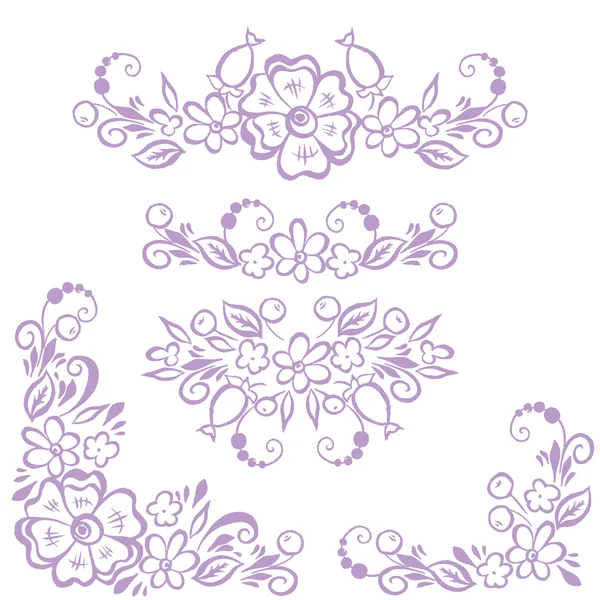Set of floral borders — Stock Vector