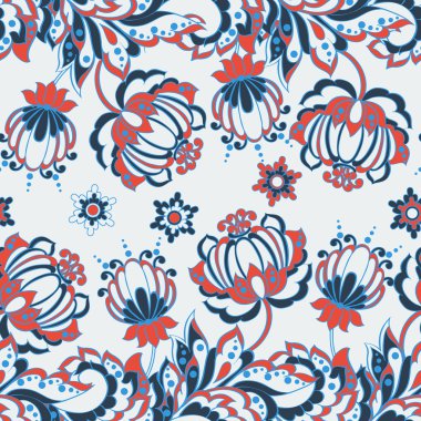 etnik çiçekler ile Seamless Modeli