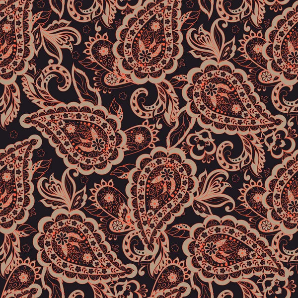 Paisley fleurs motif sans couture — Image vectorielle