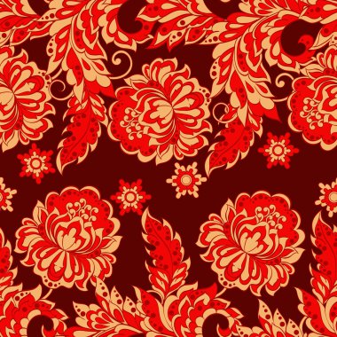 Damask Biçiminde kusursuz çiçek deseni