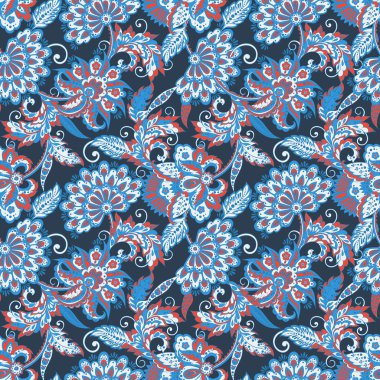 Elegance Dikişsiz desen Etnik çiçekli