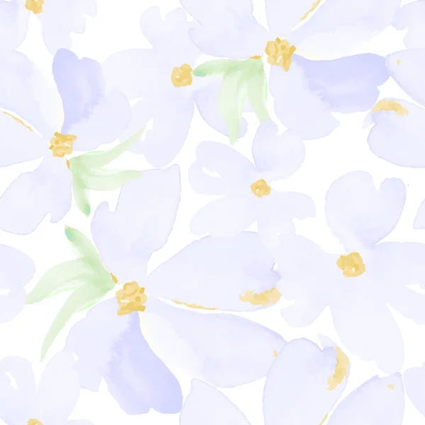 Akvarell blommor seamless mönster — Stock vektor