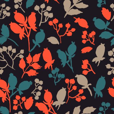 siluetleri çilek deseni